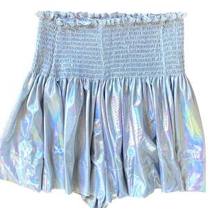 Queen of Sparkles SILVER HOLOGRAPHIC SWING SHORTS